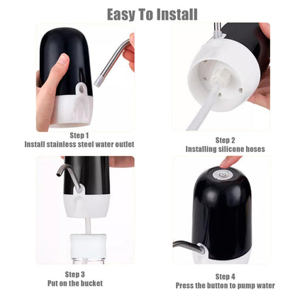 Double Pump Gallon Water Dispenser Portable Water Pump for 5 Gallon Bottle USB Charging Water Dispenser for 5 Gallon Bottle,Fast Pumping Speed