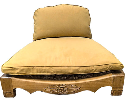 Harmony In Design Handcrafted Wooden Meditation Chair with Woven Seagrass Seat, 30 x 28 x 18 inches (Harvest Gold)