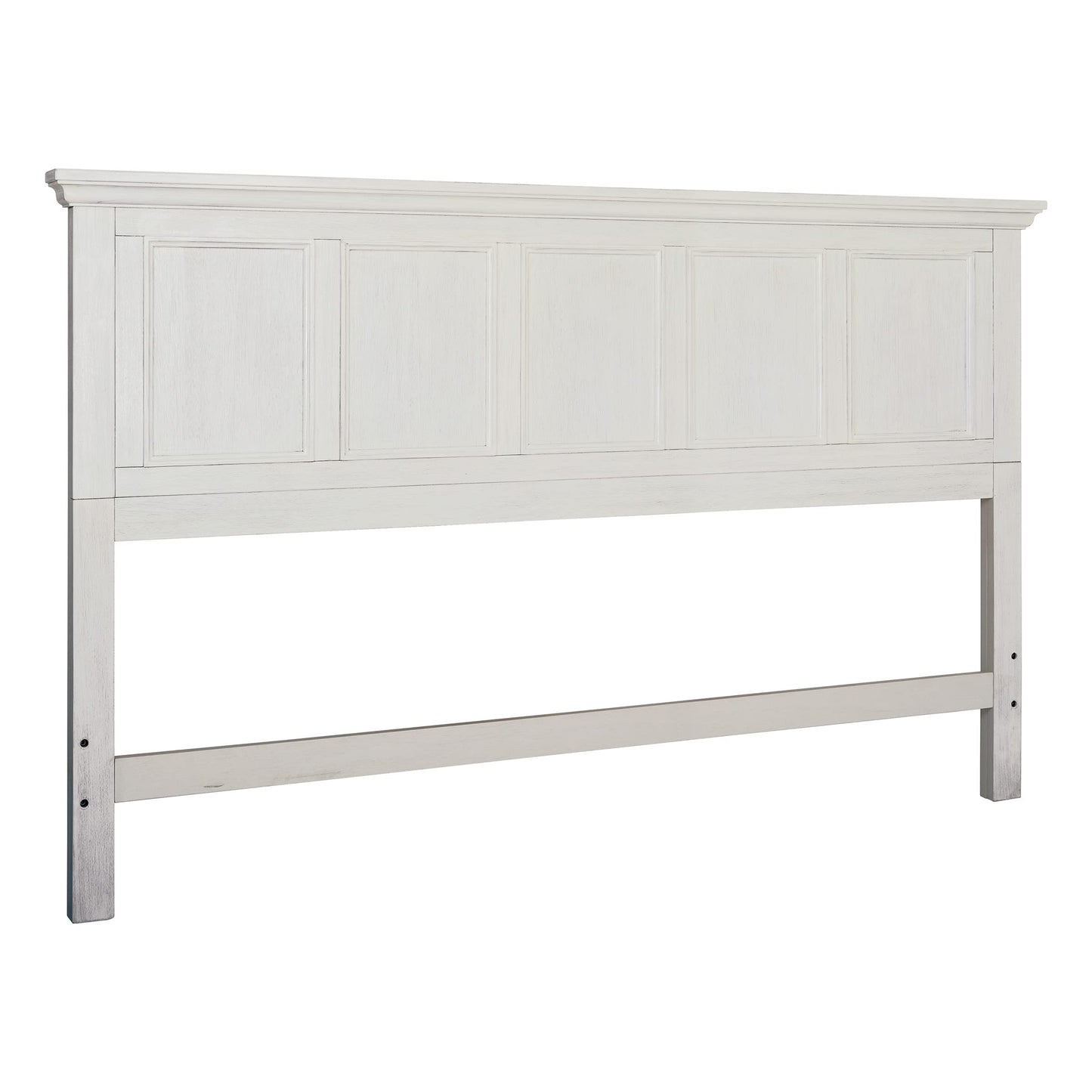 OSP Home Furnishings Farmhouse Basics King Headboard Only, Rustic White Finish