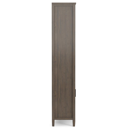 SIMPLIHOME Ela Bookcase - 72 inch Tall 5-Shelf Solid Wood Bookshelf in Smoky Brown, Transitional Storage for Living Room, Study Room or Office with Open Design and Sleek Panel Detailing