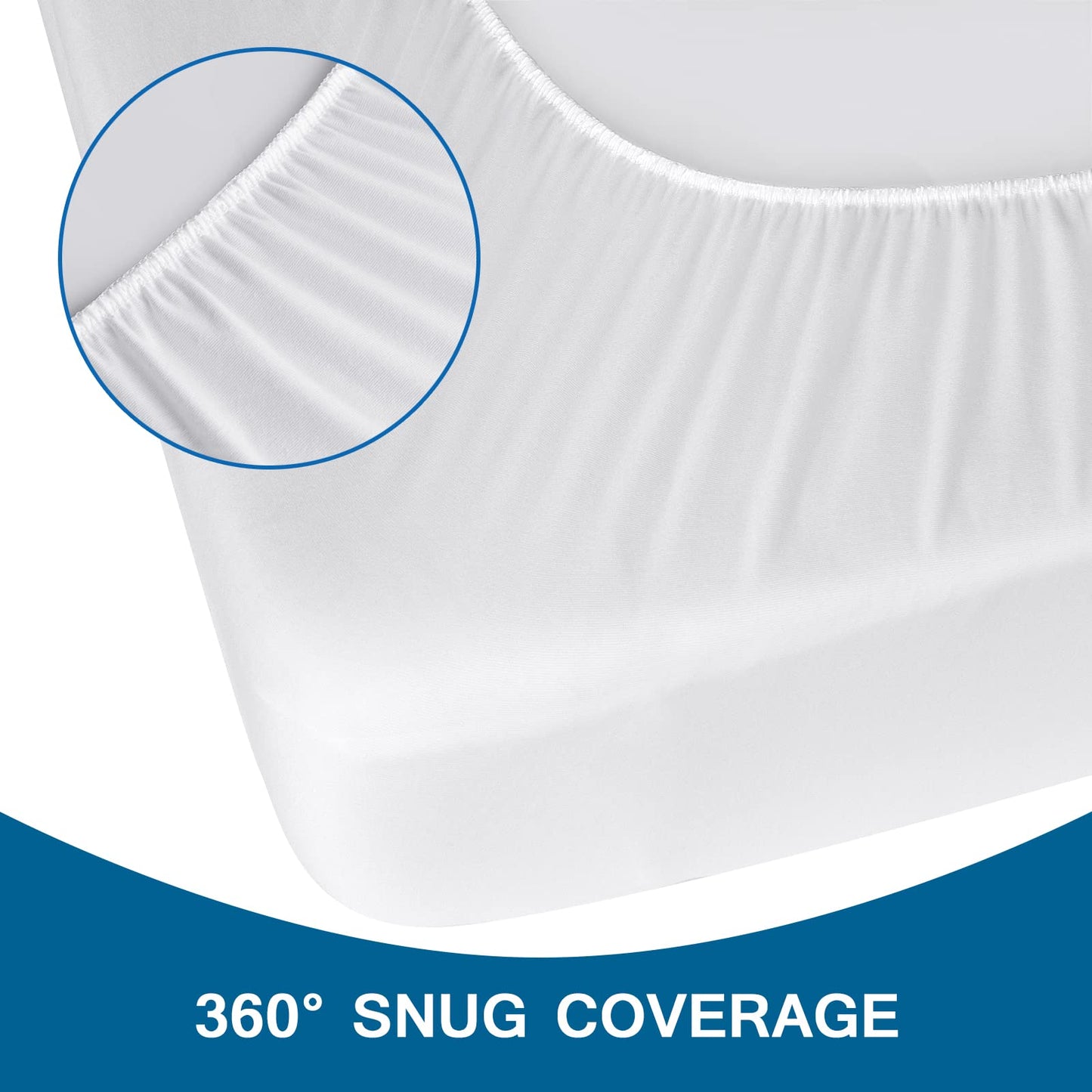 Twin Fitted Sheet Only, Twin Size Sheets for Kids Up to 12 Inches Deep Procket, Single Bed Mattress Sheets Stretchable Breathable Cover for Air Mattress, White