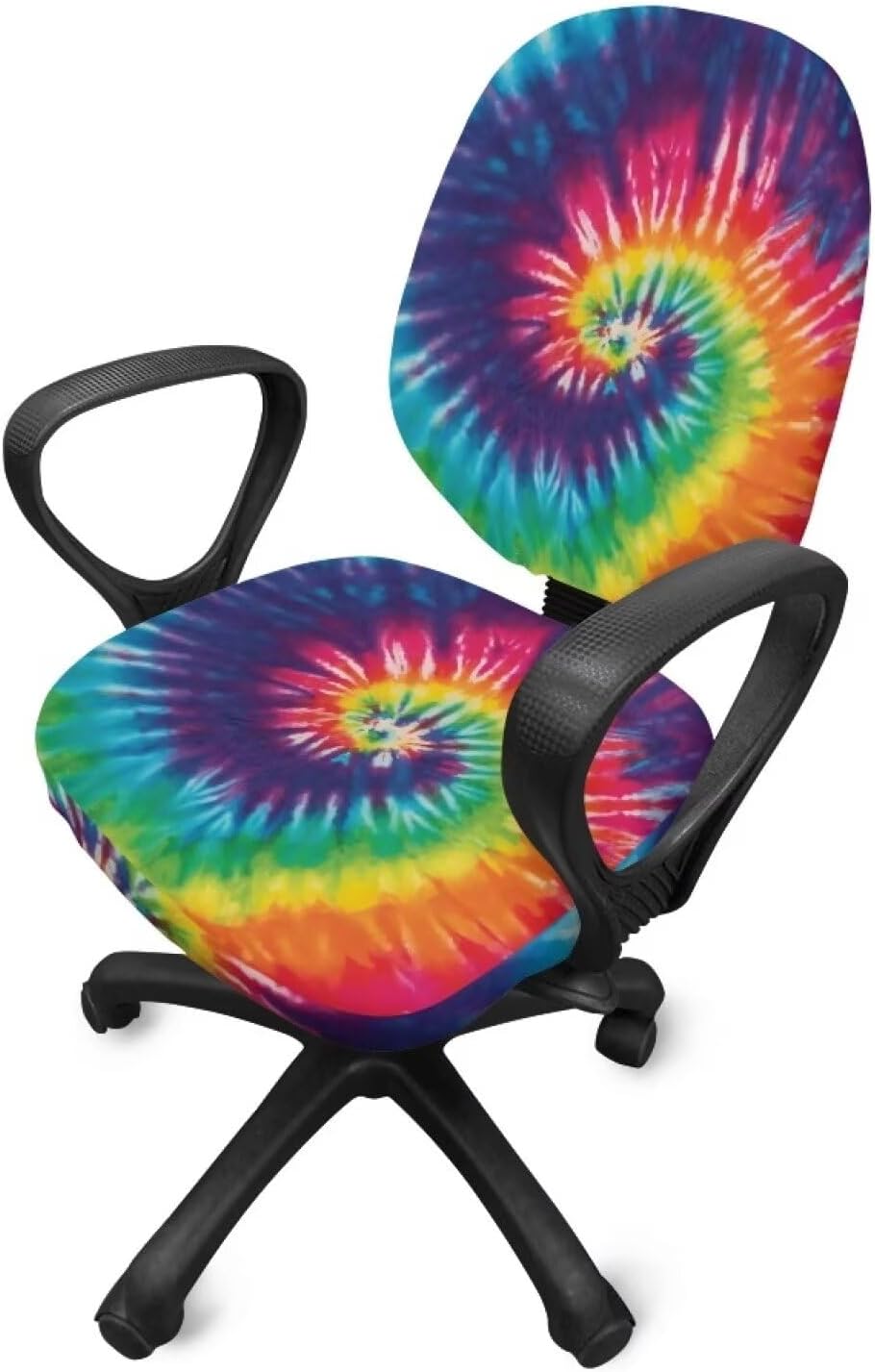 Office Chair Cover with Elastic Band, Removable Slipcover for Universal Desk Chair, High Elastic Fabric Tie Dye Print