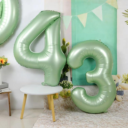 Skiennix 40-Inch Olive Green Balloon Number - Perfect for 7th Birthday, Engagements & Weddings