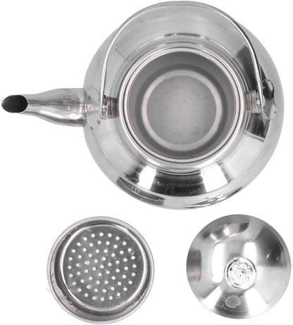 Stainless Steel Teapot, 5.5inch Coffee Pot with Tea Strainer for Home Restaurant