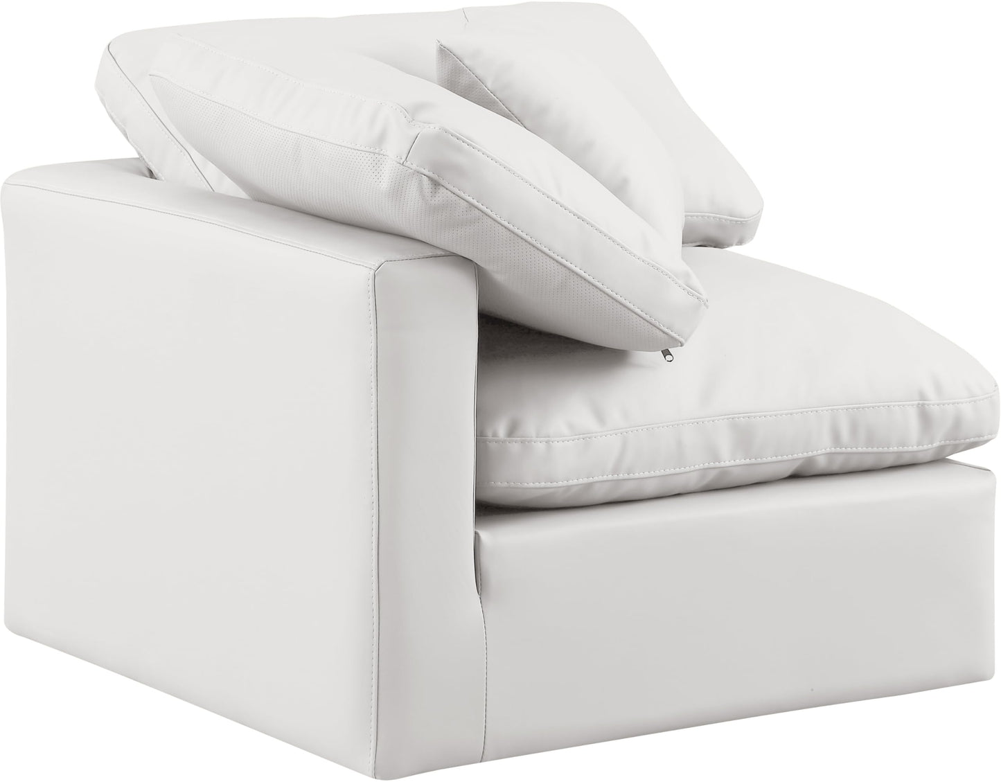 Meridian Furniture Indulge Vegan Leather Corner Chair in Cream