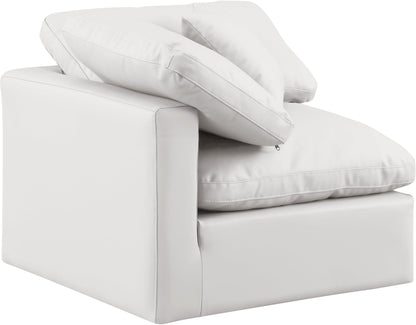 Meridian Furniture Indulge Vegan Leather Corner Chair in Cream