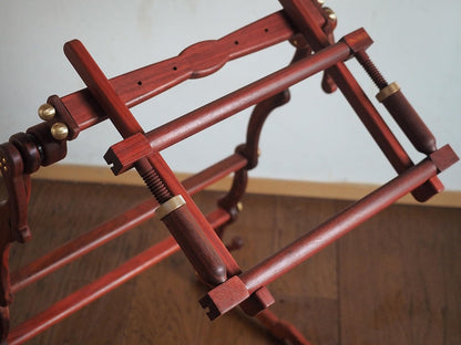 ErdBar Embroidery Stand Floor Standing Red Pear Wood Embroidery Bracket, Adjustable Angle Cross Stitch Bracket,Suitable for Craftsmanship