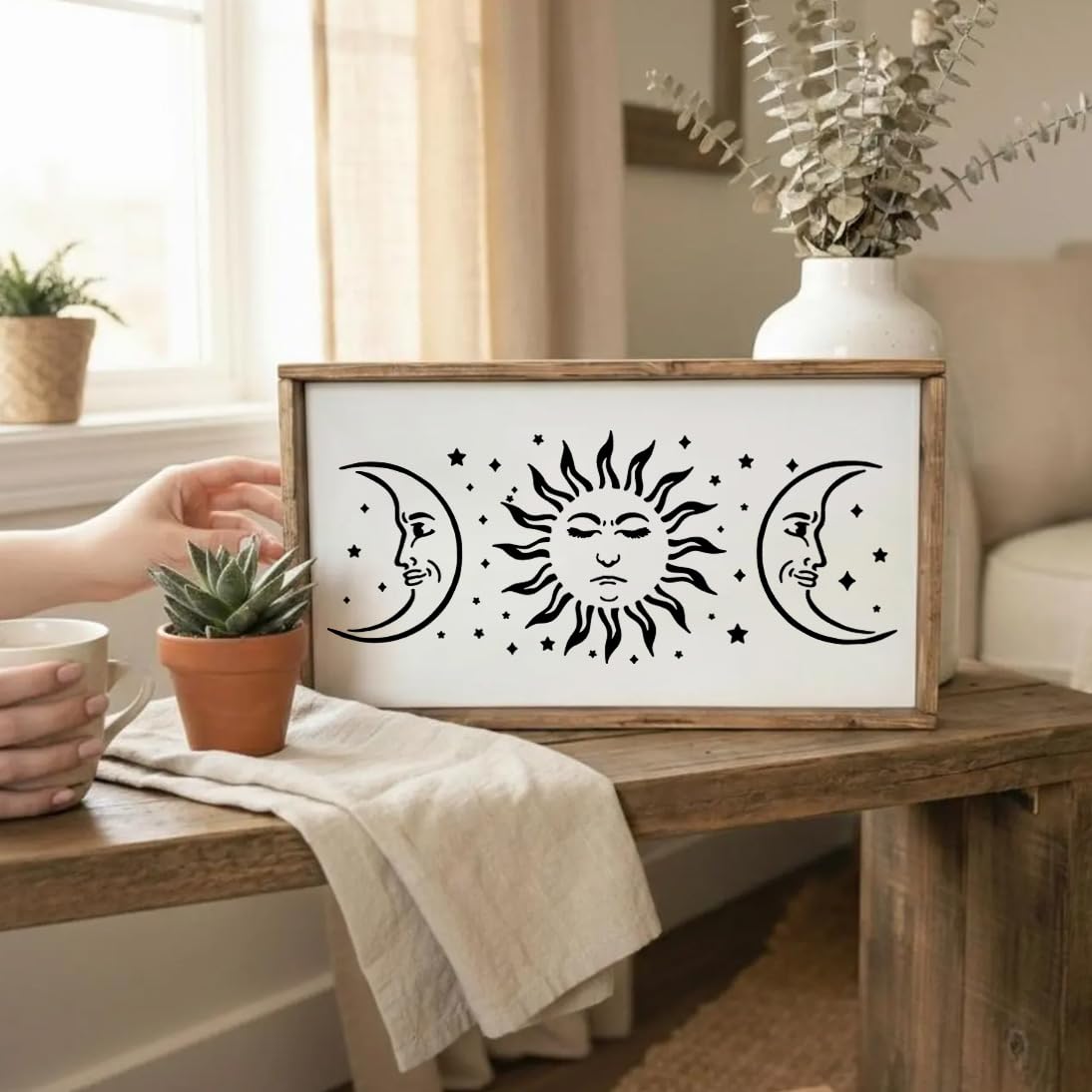 Star Stencils for Painting Moon Stencil Reusable Sun Clouds Stencils for Wood Furniture Fabric Walls