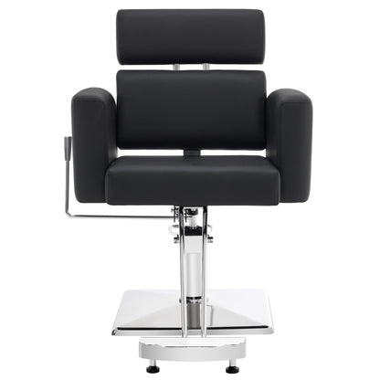 BarberPub Classic Barber Chair with Hydraulic Pump, Reclining Salon Chair for Hair Stylist, Barbershop, Home Salon, Spa Styling Beauty Equipment 9410 (Black)