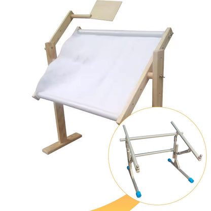 KiBcsLic Embroidery Stitch Stand, Aluminum Alloy, Sturdy, Practical Adjustable, Floor Standing, Embroidery Frame Stand , 2 Bar
