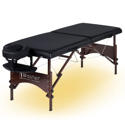 Master Massage Argo Black Portable Massage Table Package (Ambient Lighting System)