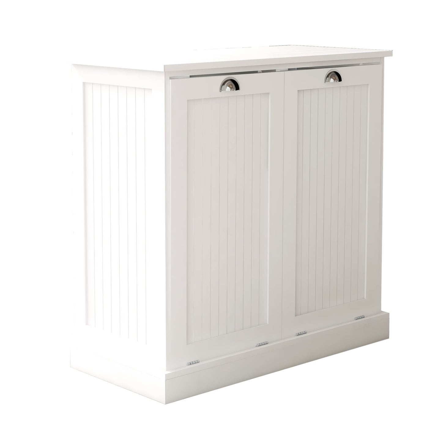 Two Compartment Tilt Out Laundry Sorter Cabinet White