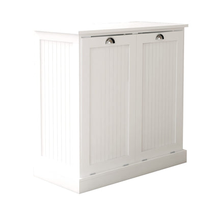 Gecheer Two-Compartment Tilt-Out Laundry Sorter Cabinet - Organized and Easy to Clean Modern Bathroom Storage Cabinet, Bathroom Shelf, Freestanding Cupboard for Living Room LYKW112049950