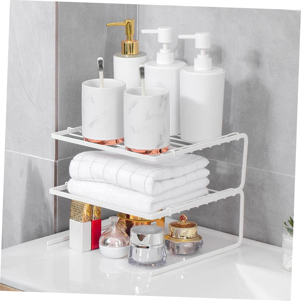 Stainless Steel Dish Drying Rack, Heavy Duty Metal Drainer Rack for Kitchen Countertop Organization and Storage