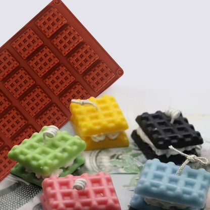 Silicone Waffle Mold, 20 Cavities Mini Square Waffle Maker, Non-Stick Tray for Waffle Cookie, Chocolate