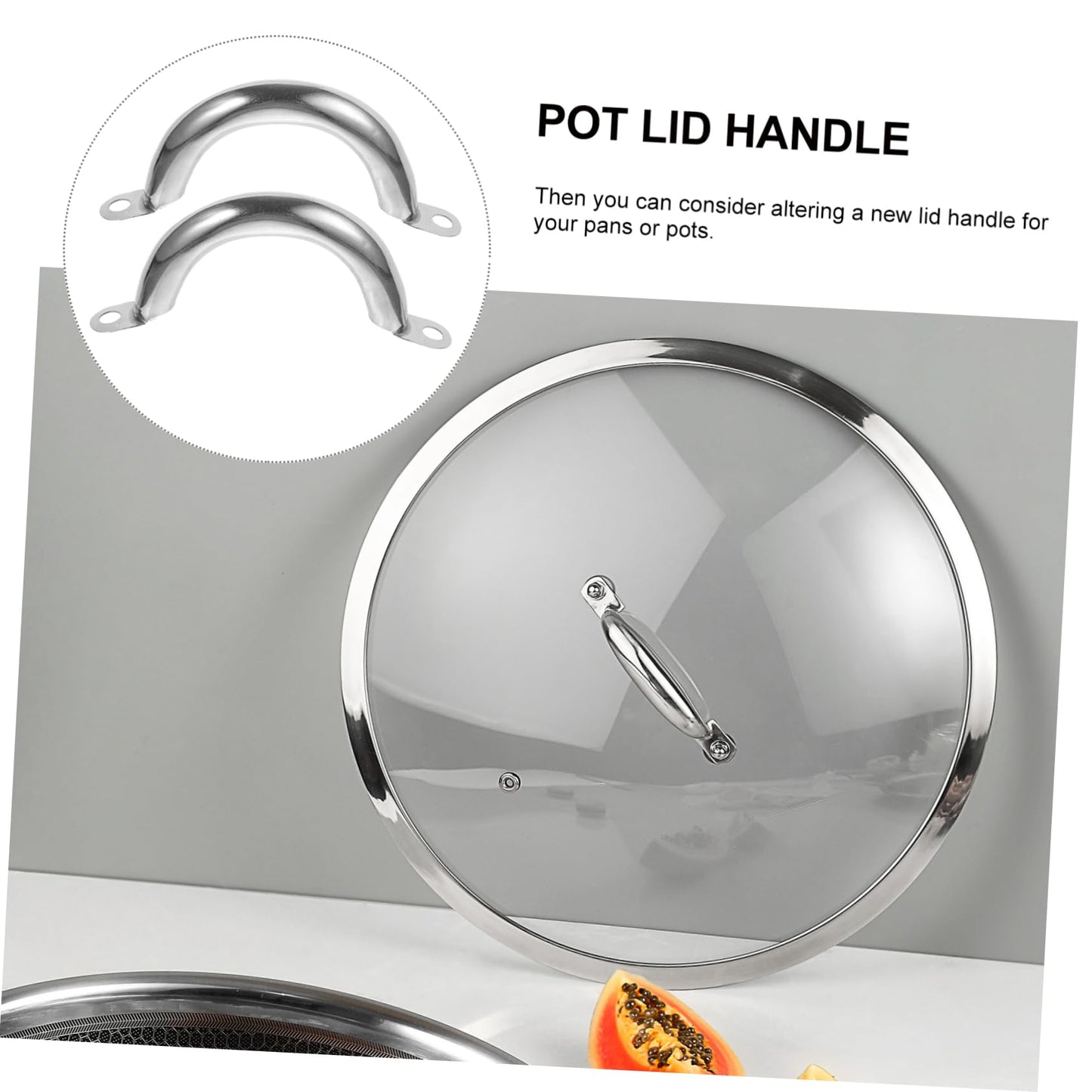 FUNOMOCYA 6pcs Sturdy Stainless Steel Pan Lid Handle Replacement Wear-Resistant Kitchen Cookware Accessory Easy Installation Compact Design for Casserole and Steamer Pots