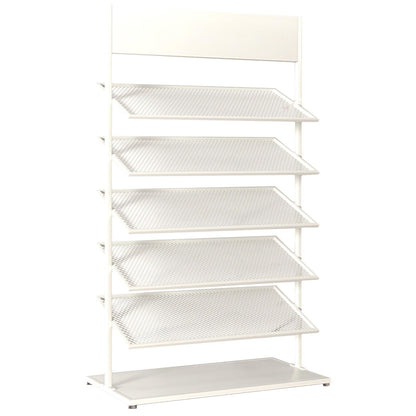 Metal Floor Tile Display Stand, Large Wooden Sample Holder, Multi-Layer Porcelain & Ceramic Tile Rack, Strong Load-Bearing Floor-Standing Shelf for Craft Shows - White, Versatile & Durable