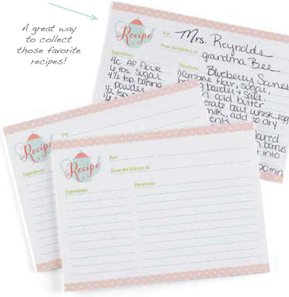 Recipe Cards, 6.25 x 4.675-Inch, for Tea Time