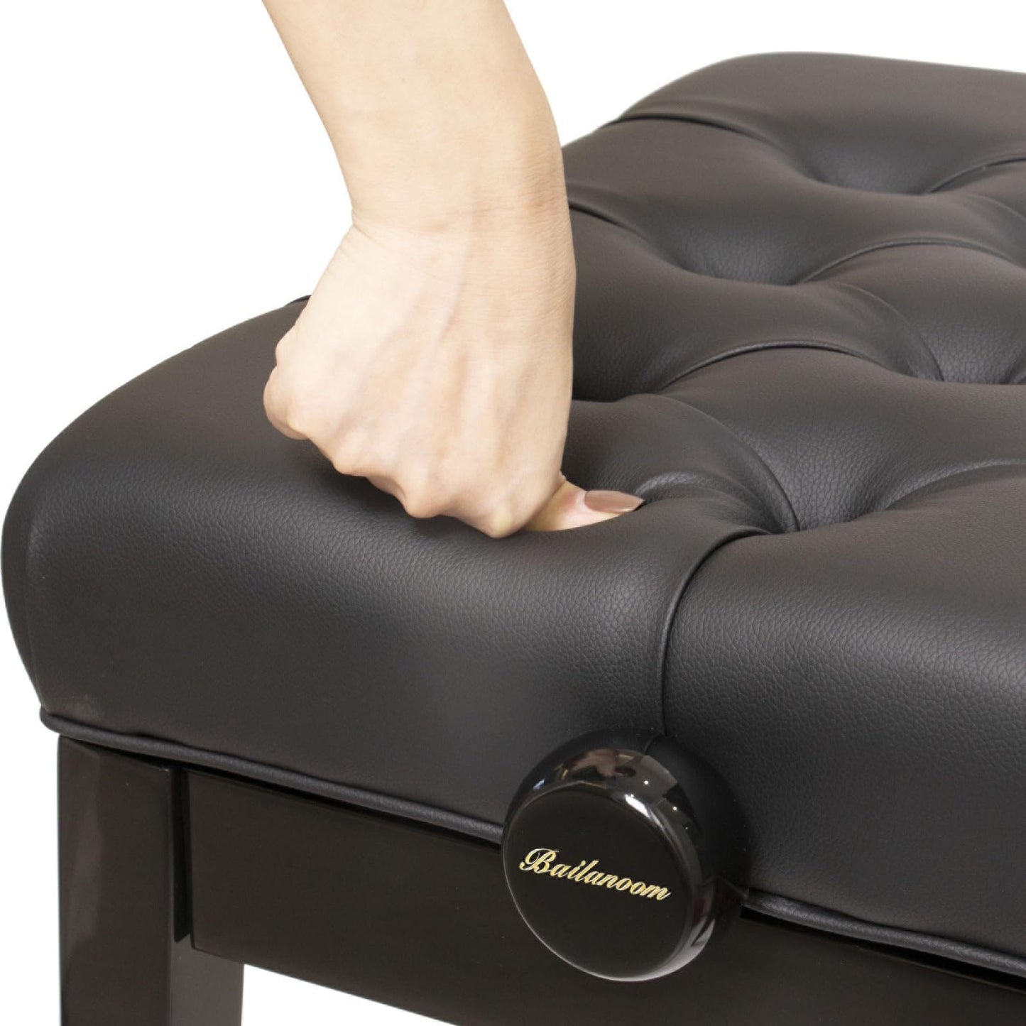 Bailanoom Adjustable Piano Chair Bench with Back Support,Black Piano Stool Music Bench,Musician Chair