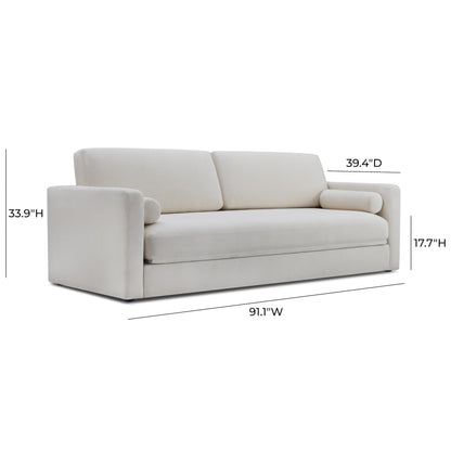 Tov Furniture Ryan Cream Upcycled Linen Sofa Bed