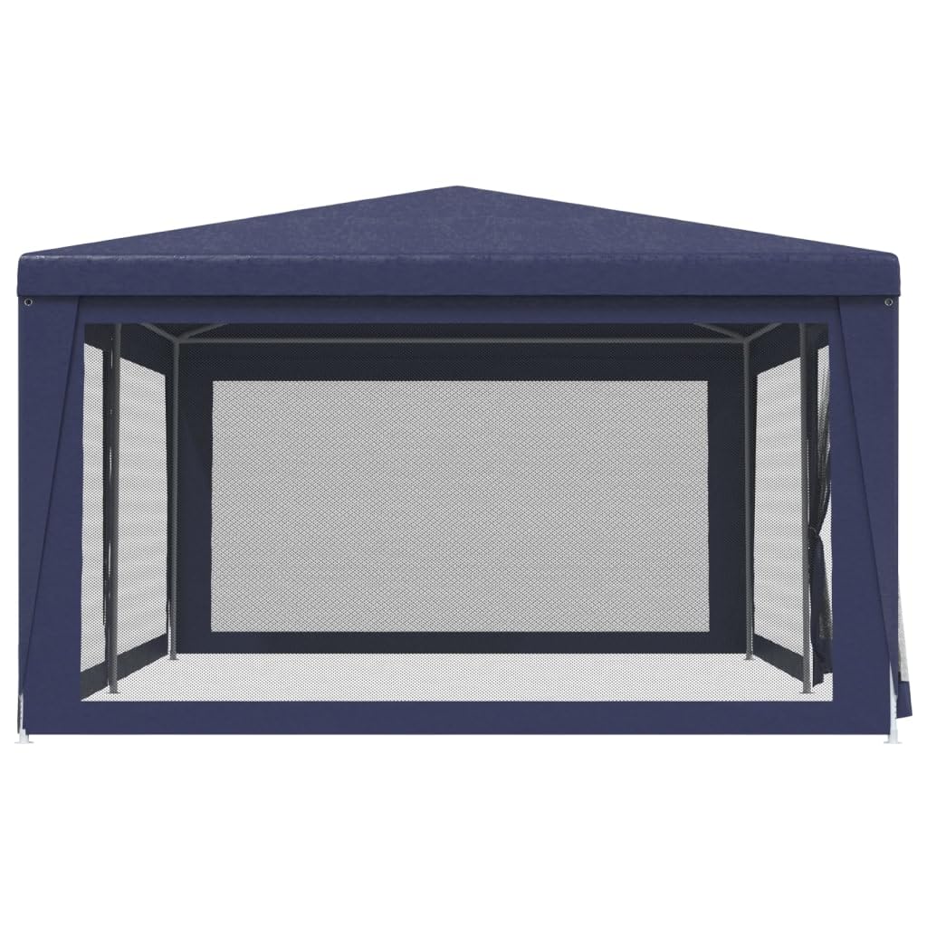 Party Tent, Blue 19.7'x13.1' HDPE, Waterproof UV Proof Outdoor Gazebo with 6 Mesh Sidewalls, Iron Frame for Events, Weddings, and Parties Lawn Structures