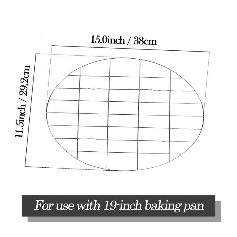 Enamel Roaster Pan With Lid and Rack Set 13"19"Granite Roasting Pans, Oval Large Turkey Baking Pan Suitable for Cooking 20lb Poultry and Beef High Temperature Resistance Oven Cookware