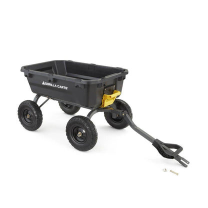 Gorilla Carts 7GCG-NF Heavy-Duty Poly Dump Garden Cart with No-Flat Tires, 7 Cubic Feet, 1200-Pound Capacity, Black, Amazon Exclusive