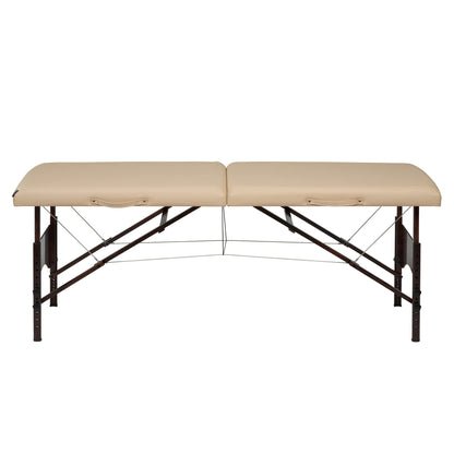 Master Massage 28" Argo Portable Massage Table in Cream with Walnut Legs- Spa Bed for Tabletop Exercise & Massage- Beauty Bed Tattoo Bed- Lash Table