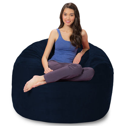 Comfy Sacks Memory Foam Bean Bag, 4 Foot, Navy Microsuede