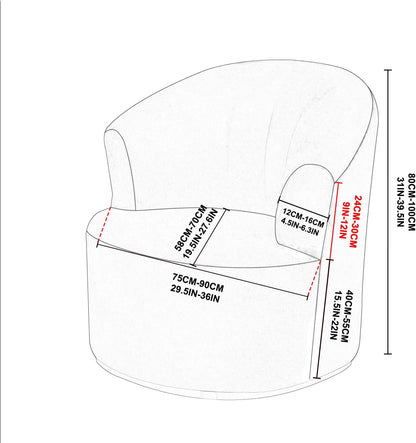 SZJIAHTM Round Club Swivel Barrel Chair Cover Modern Accent Round Club Armchair Slipcover Soft Stretch Chair Covers
