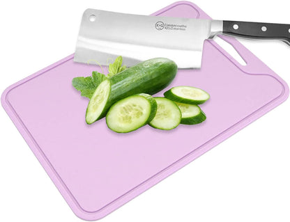 GLOGLOW Safety Food Grade Silicone Cutting Board, 11.8 x 8.7in, Flexible Chopping Board for Home Kitchen Use