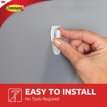 Command Damage Free Hanging Light Clips, 18 White Wall Hooks and 24 Command Strips