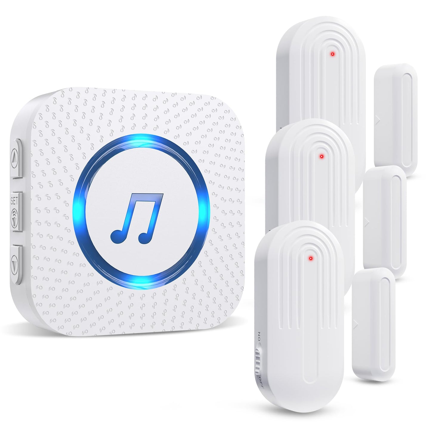 SanJie Wireless Door Chime Sensor, When Door Opens, Entry Alarm for Business/Home/Kids, 5 Adjustable Volume Ringer Alert 2 Sensors + 1 Receivers, 500 FT Range,26 Chimes