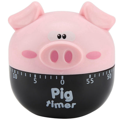 ‌shenruifa ‌‌‌‌‌‌Cute Cartoon Pig Kitchen Timer - Mechanical Cooking Timer Counter for Baking, Eggs & More (Pink)