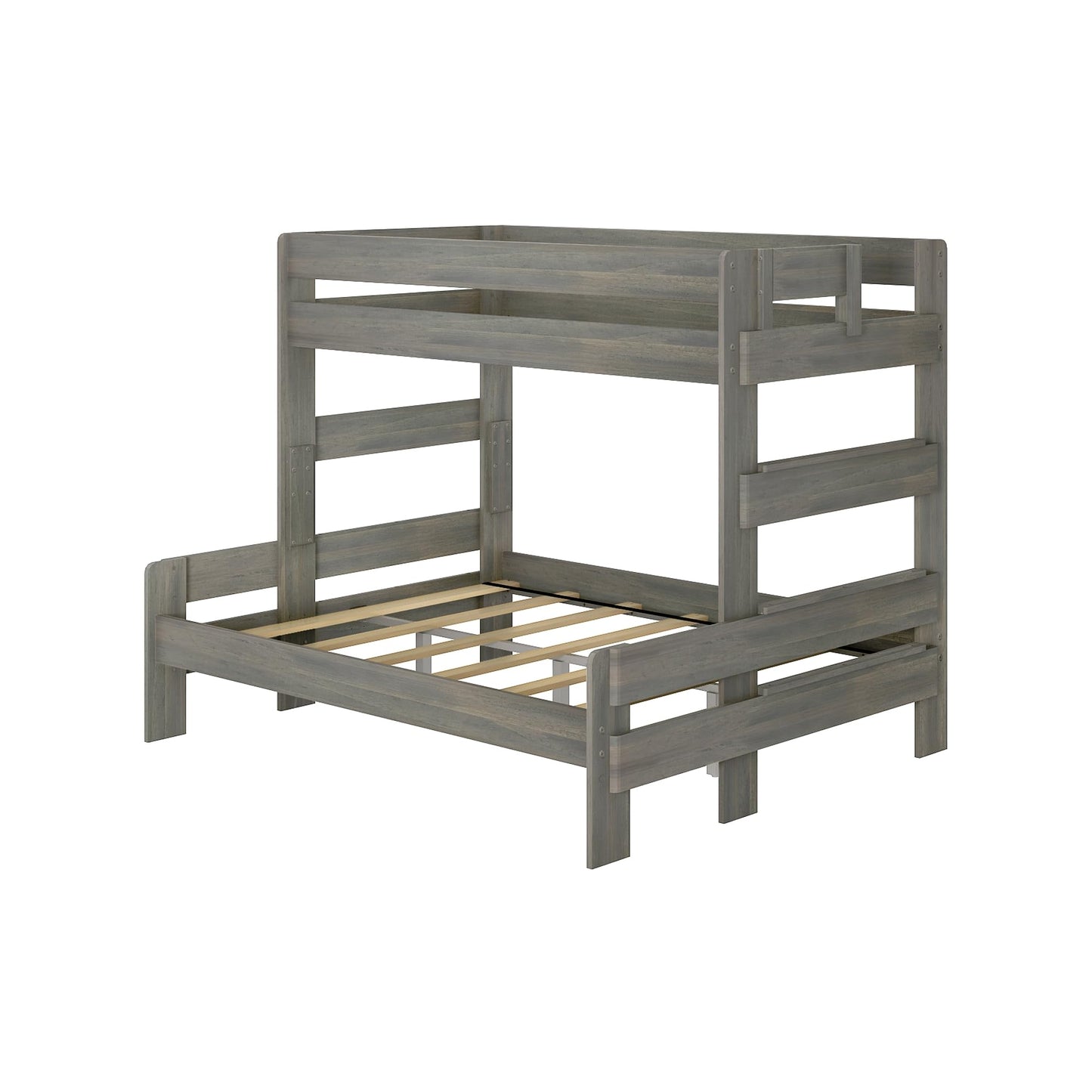 Max & Lily Bunk Bed, Twin XL-Over-Queen Bed Frame For Kids, Solid Wood for No Box Spring Needed, Driftwood