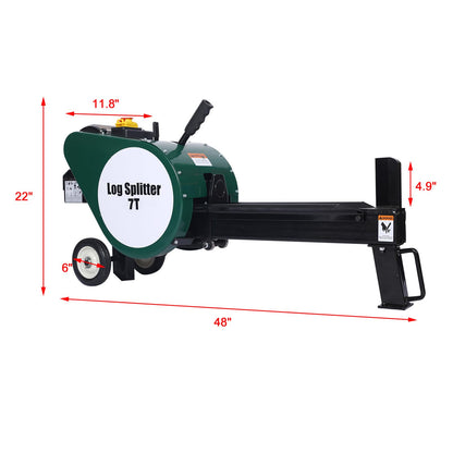 7 Ton Electric Log Splitter, Double Flywheel Log Splitter, 110V 60HZ 2HP 16A, Electric Wood Splitter With Mobile Wheels