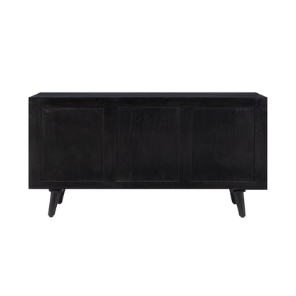 Powell Tate Mango Wood Console with Modern Gold Accents