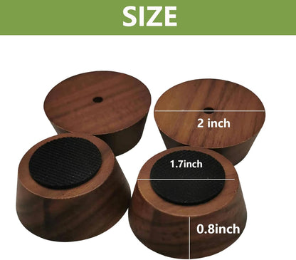Wooden Cutting Board Feet with Non-Slip Silicone for Butcher Block, Wooden Cutting Board Legs with Screw