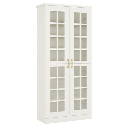 Tribesigns Tall Shoe Cabinet with Doors, 8-Tier Shoe Storage with Adjustable Shelves, Modern Shoe Organizer Shoe Rack Cabinet for Entryway, Hallway, Closet, Living Room, White