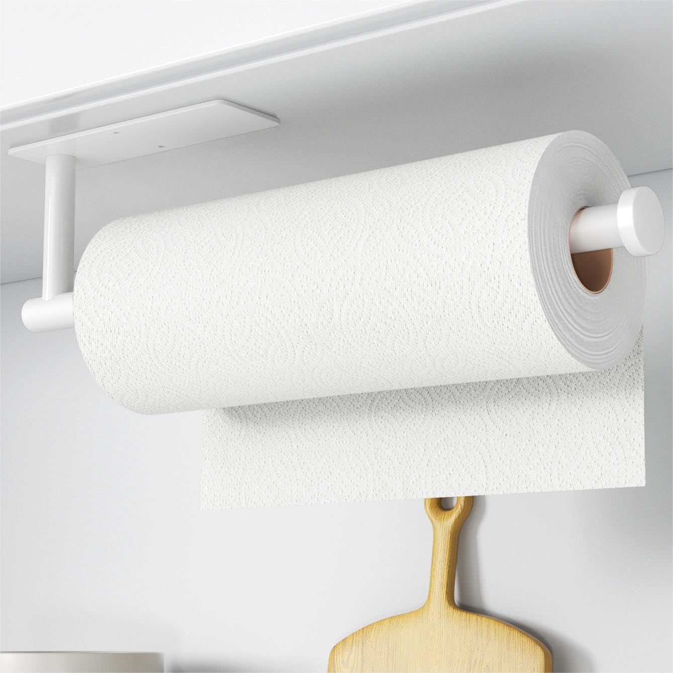 Paper Towel Holder - Self-Adhesive or Drilling, Gold, Wall Mounted, SUS304 Stainless Steel Kitchen Roll Dispenser Under Cabinet