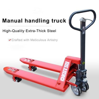 Manual Pallet Jack 3-Ton Capacity, Industrial Pallet Truck 48×27in Fork Size Standard Heavy Duty Hand Trucks(122x68.5x65cm)