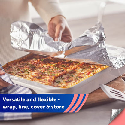 Reynolds Classic Kitchen Foil | Aluminium Foil | Tin Foil for Cooking, BBQ, Roasting | Pack of 3 Rolls, 304mm x 9.14m | Packaging May Vary