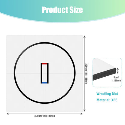 Generic Wrestling Mat 10x10ft Jiu Jitsu Wrestling Mats for Home 1.2inch Thick Gymnastics Training Mat for BJJ MMA Grappling Judo Boxing