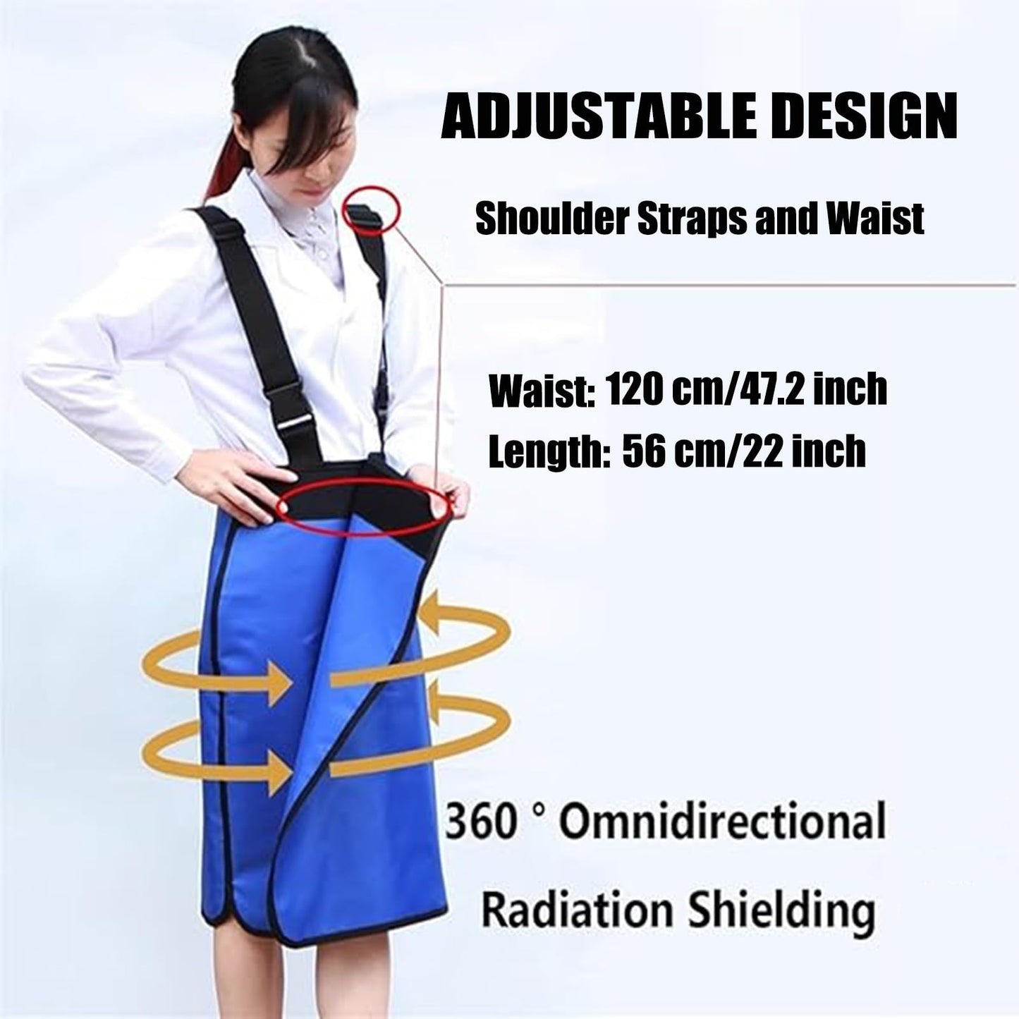 Pink X-ray Protective Lead Skirt Vest Suit, 0.35mmpb Lightweight Soft Radiation Shielding Adjustable Lead Apron(Large)