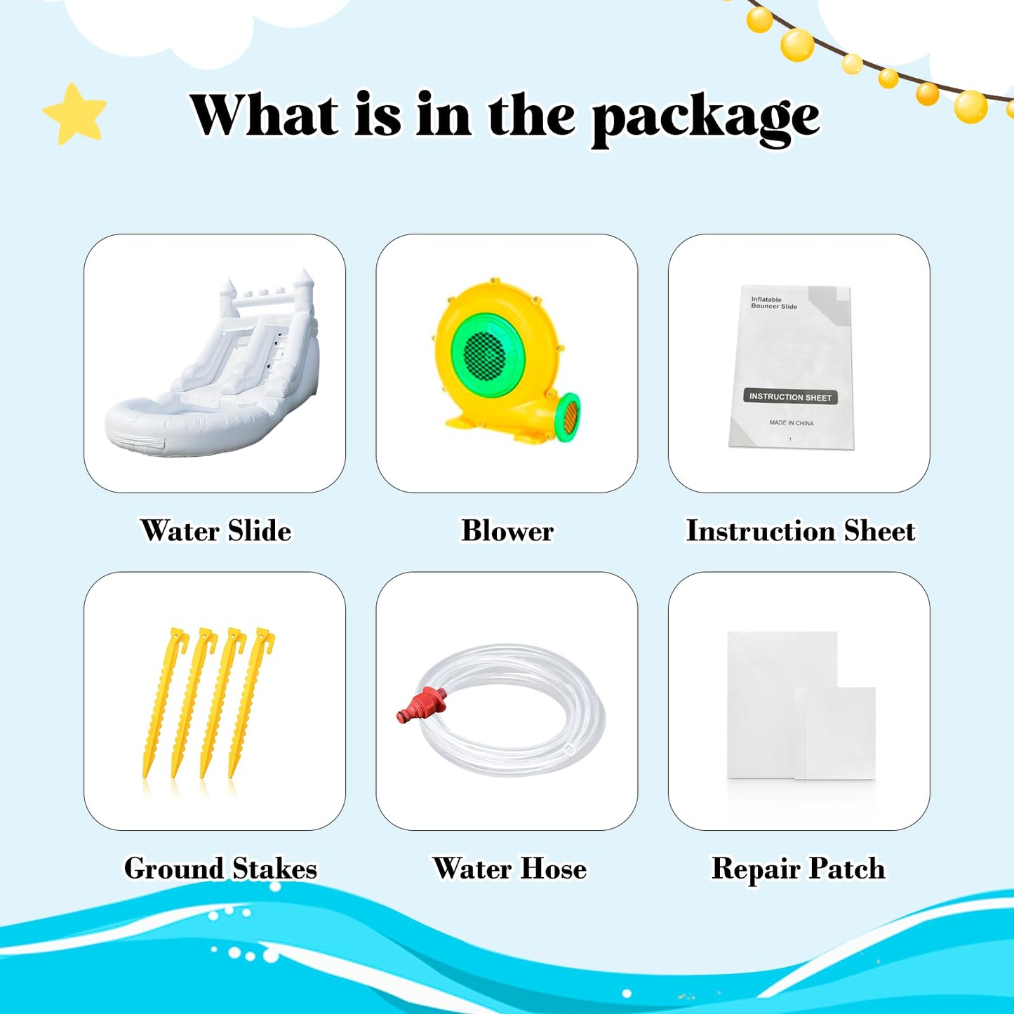 iLink-outer Inflatable Commercial Grade Water Slide with Water Tube and Blower for Kids Age 21 x 12 x 9 FT Wet and Dry Huge PVC Pool for Summer Party