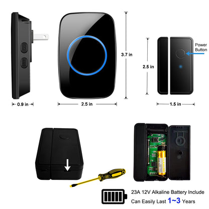 Door Chime When Door Opens, FullHouse Door Sensor Wireless Entry Alarm with 1000ft Range, 60 Chimes and 5 Volume Levels for Business/Store/Home/Office