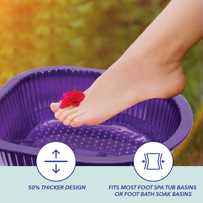 ForPro Professional Collection Universal Pedi Bath Liners - 50% THICKER - Fit Footsie Bath, Disposable Pedicure Foot Tub Liners for Foot Spa Basins & Foot Bath Soaks, Clear, 100-Count