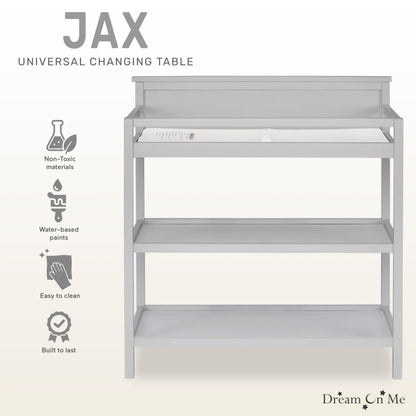 Dream On Me Jax Universal Changing Table, Pebble Grey 34x20x40 Inch (Pack of 1)