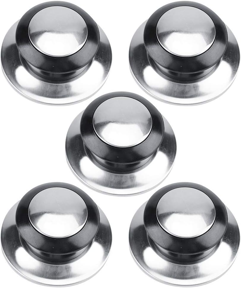 Raguso Lid Knob Heat-Resistant Pot Pan Lids Knob, 5 Pcs Universal Kitchen Cookware Lids Lifting Handle Replacement Parts