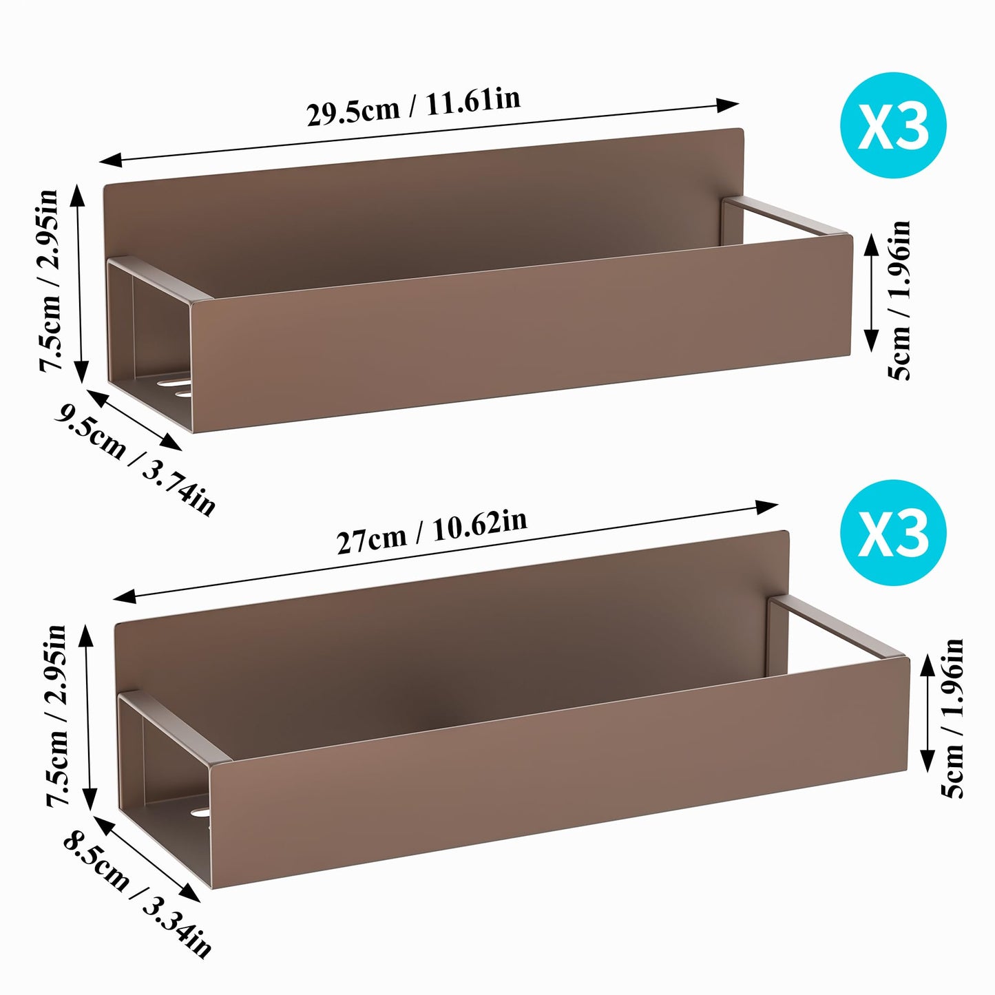 Metal 4 Pack Magnetic Spice Storage Rack Organizer for Refrigerator and Oven, Black Fridge Organizers and Storage